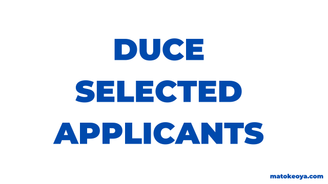 DUCE Selected Applicant List 2025