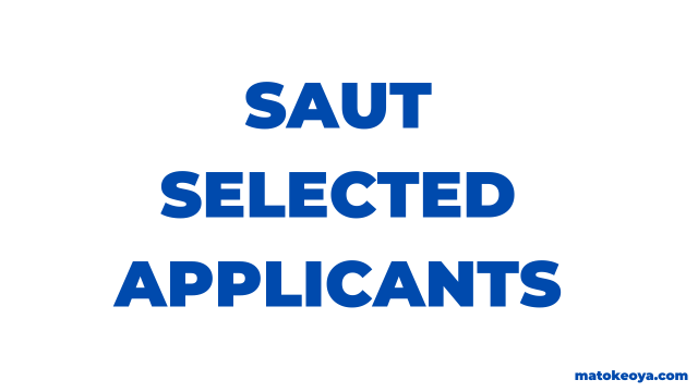 SAUT Selected Applicant List 2025-26