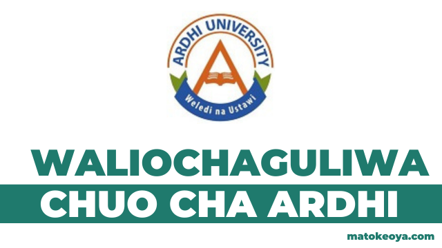 Matokeo ya Waliochaguliwa Ardhi (ARU) Selected Applicants 2025-26 OAS