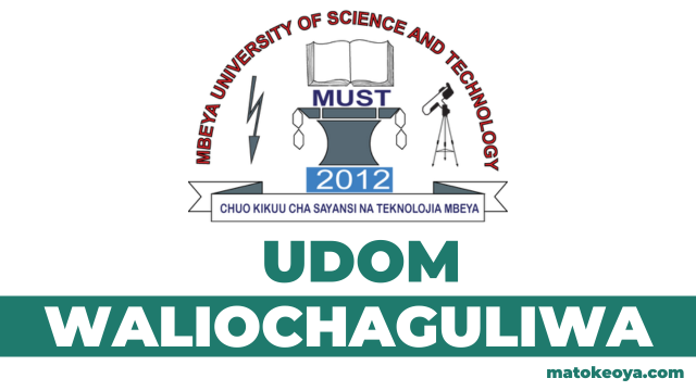 Matokeo ya Waliochaguliwa MUST Selected Applicants 2025-26 OAS
