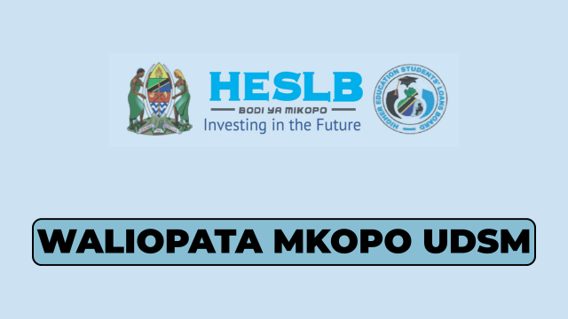 Majina Ya Waliopata Mkopo UDSM pdf 2025/2026