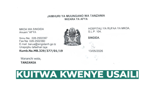 Walioitwa kwenye Usaili Hospitali ya Rufaa ya Mkoa wa Singida